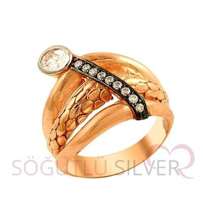 Rose zirkon taşlı yüzük SGTL2326