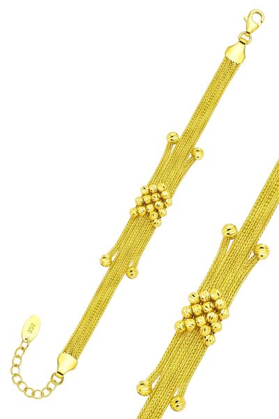 925 Ayar Gümüş Set Altın Kaplama Kalze Set V Desen Dorika Toplu Düğün & Gelin Takı Seti SGTL13525GOLD