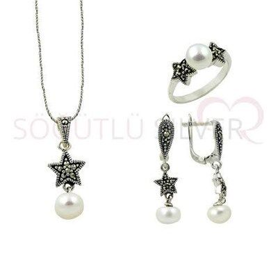 Markazit incili üçlü set set8451