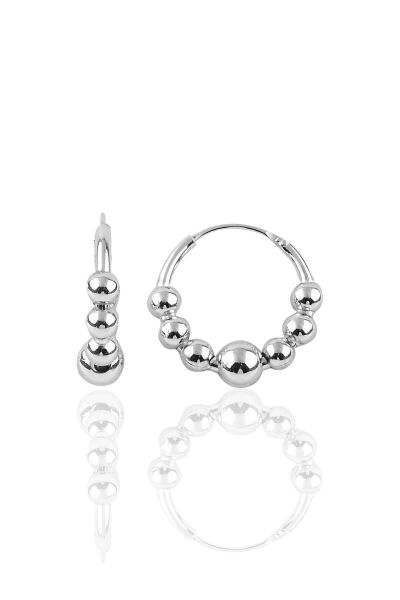 Gümüş rodyumlu 17 mm top top halka küpe SGTL10192RODAJ