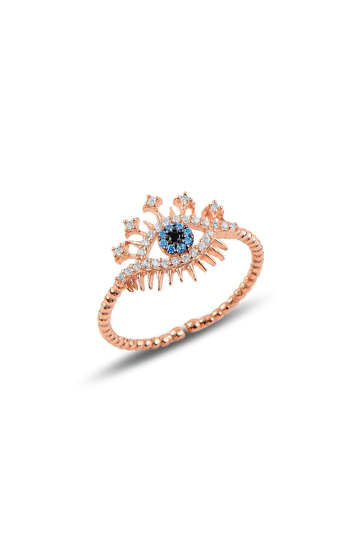 Gümüş ayarlamalı göz modeli yüzük SGTL10108ROSE