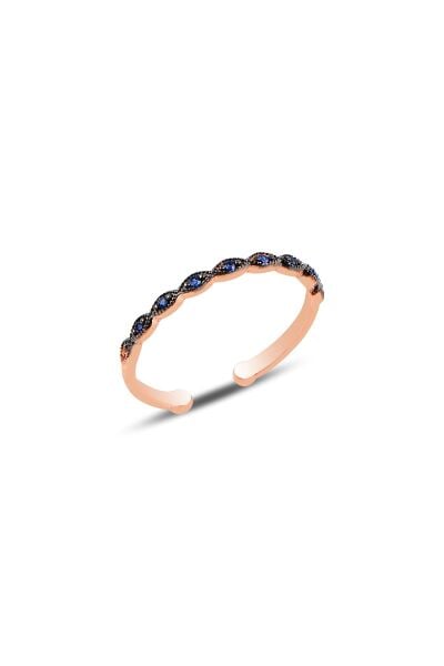 Gümüş ayarlamalı rose safir taşlı ince yüzük SGTL10109SAFİR