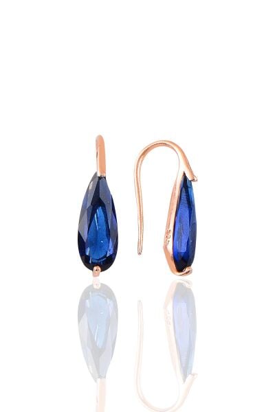 Gümüş rose safir taşlı damla modeli küpe SGTL10194SFR