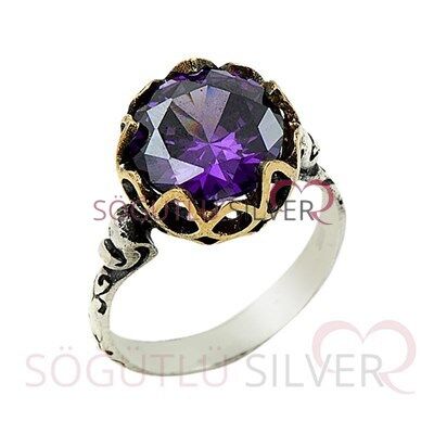 Otantik amatis taşlı üçlü set set8443