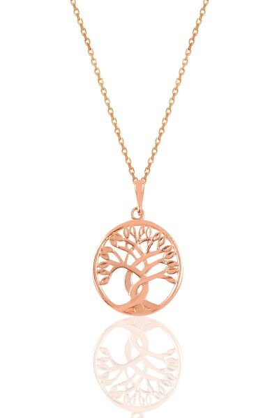 Gümüş rose  yaşam ağacı kolye  SGTL10902ROSE