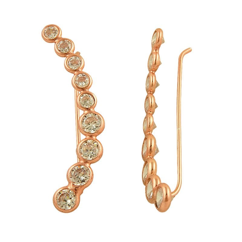 Zirkon taşlı rose  küpe SGTL2266