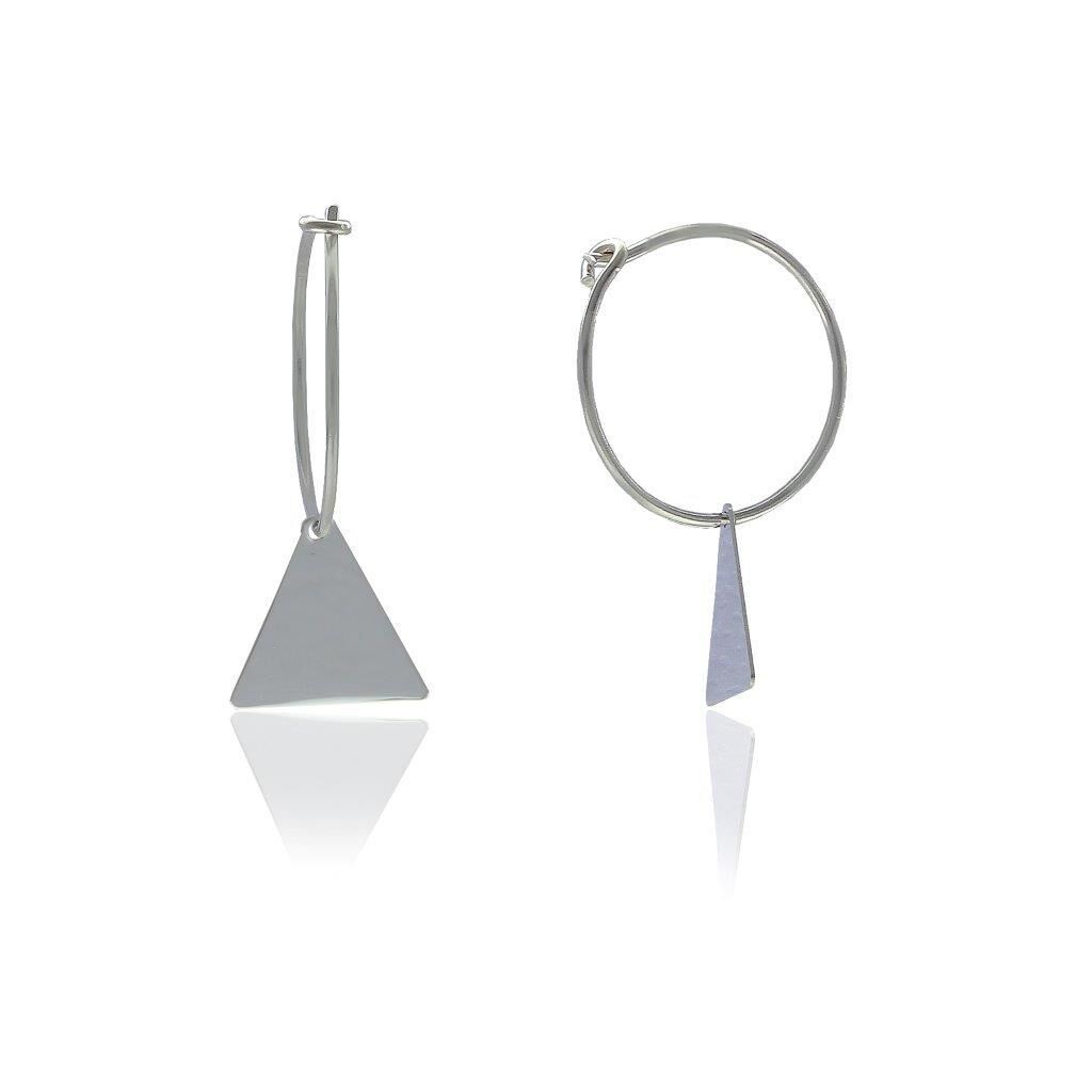 Üçgen Modeli Gümüş Küpe SGTL5963