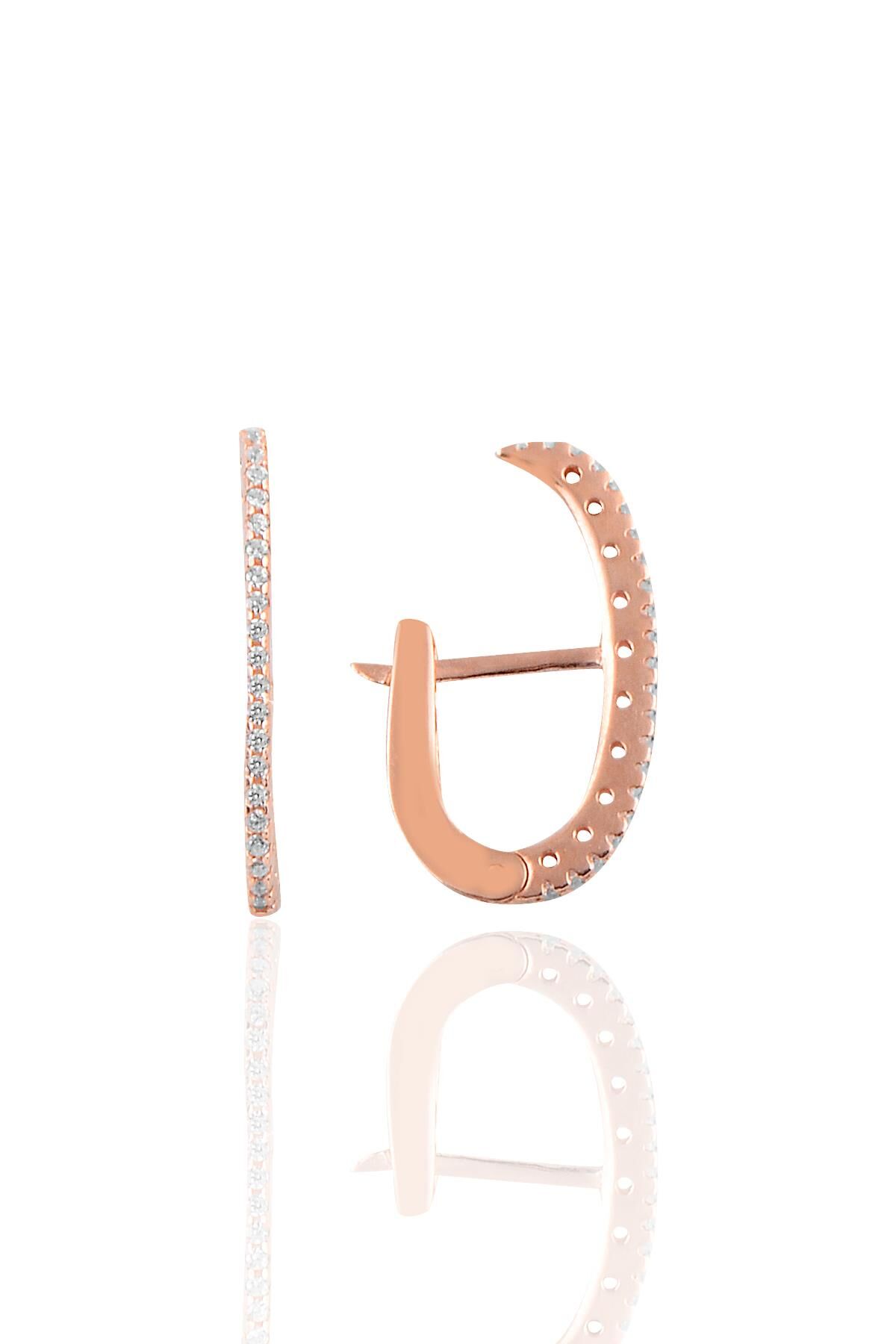 Gümüş style j modeli küpe SGTL10198BYZ