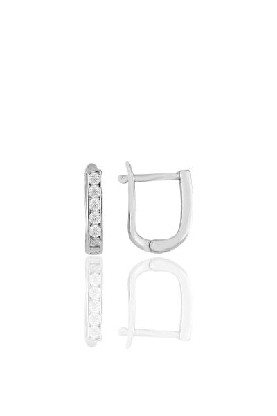 Gümüş rodyumlu zirkon sıra taşlı j küpe SGTL11633RODAJ