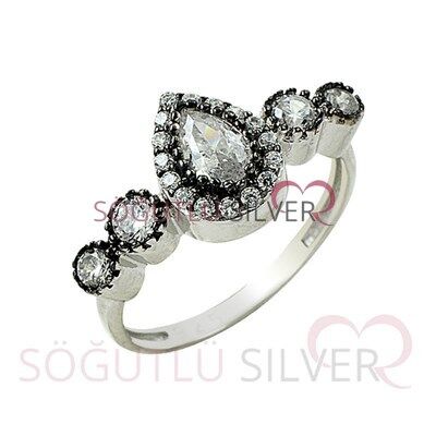 rodyumlu zirkon taşlı elmas montürlü tria damla modeli üçlü set set8432