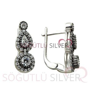 rodyumlu zirkon taşlı elmas montürlü tria damla modeli üçlü set set8432