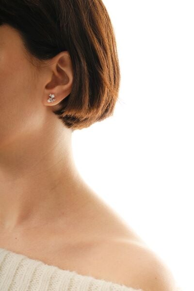 Gümüş rodyumlu incili sarmaşık küpe SGTL12842RODAJ