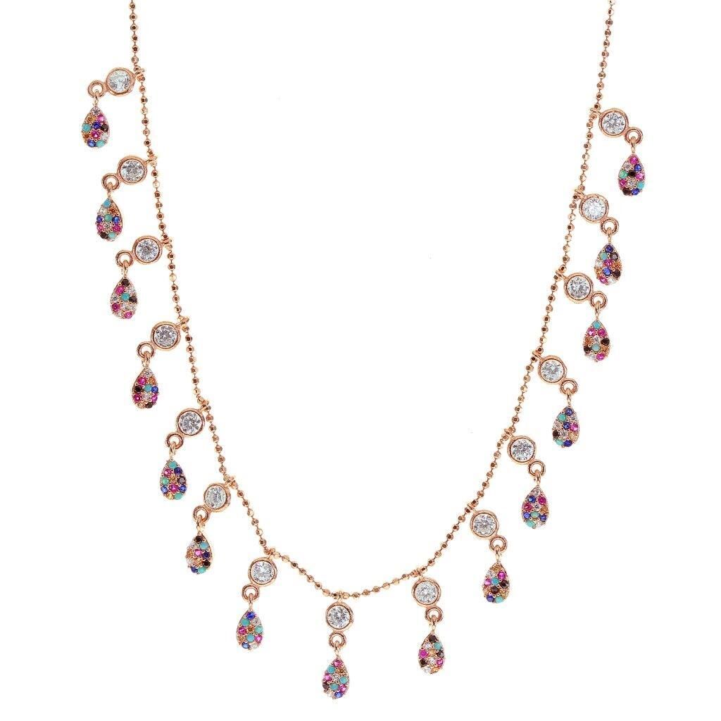 Renkli Taşlı Damla Kolye SGTL7130