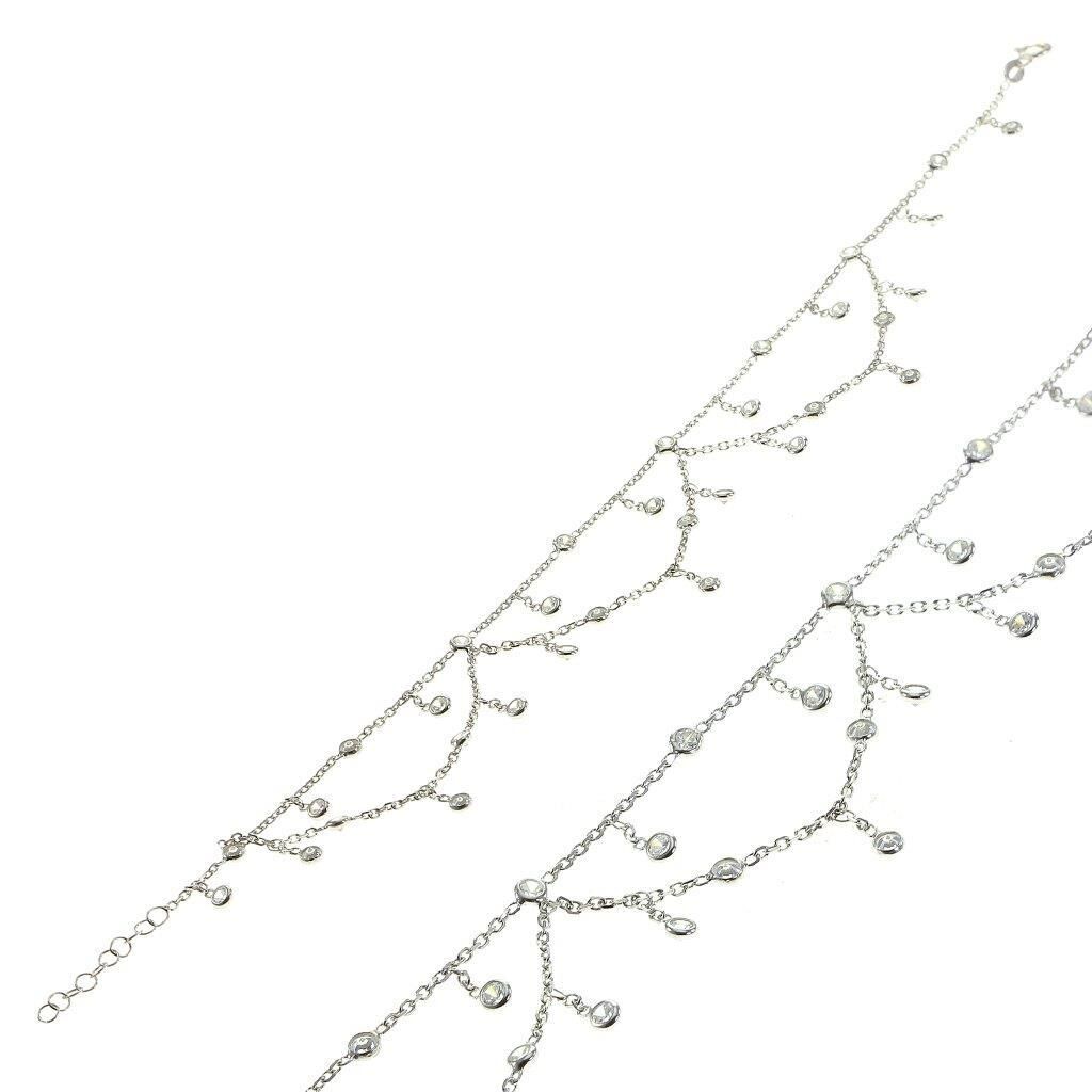 Rodyumlu Zirkon Taşlı Prenses Halhal SGTL6529