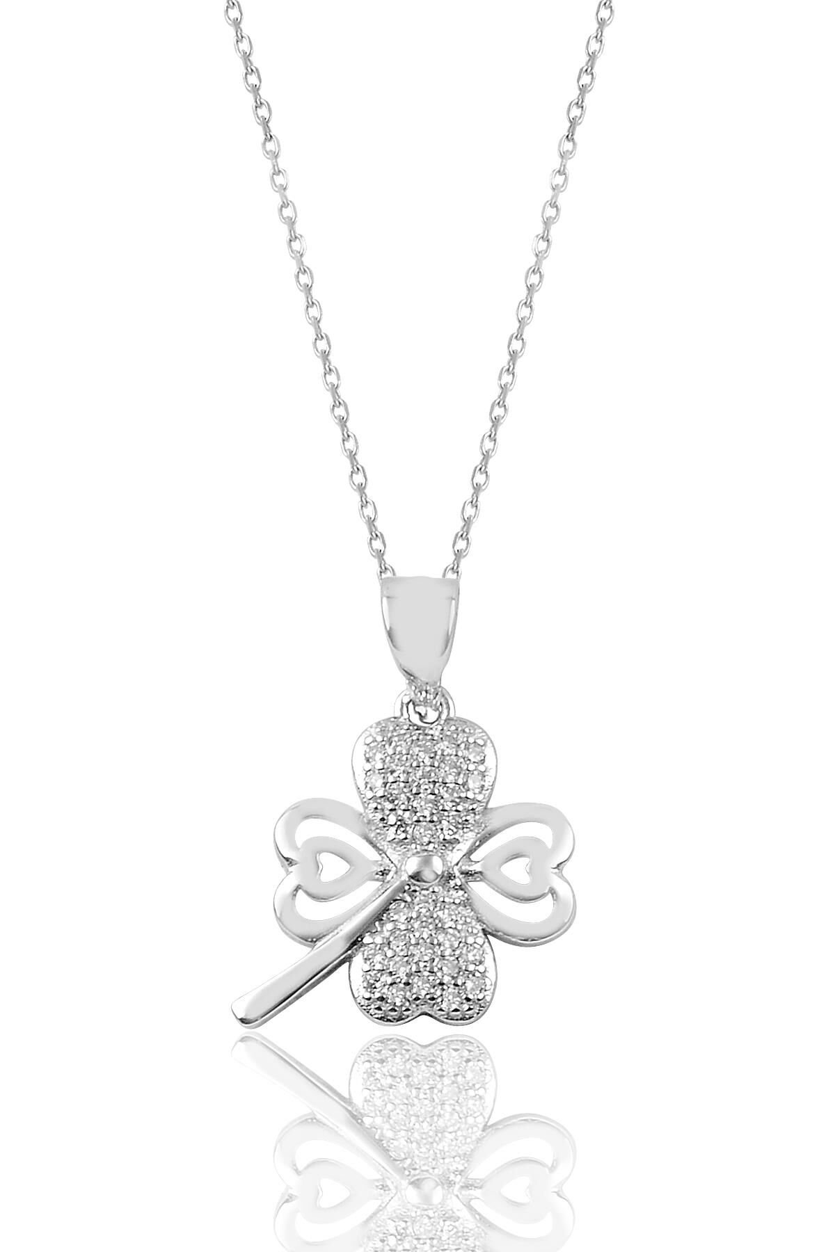 Gümüş yonca modeli kolye SGTL9254