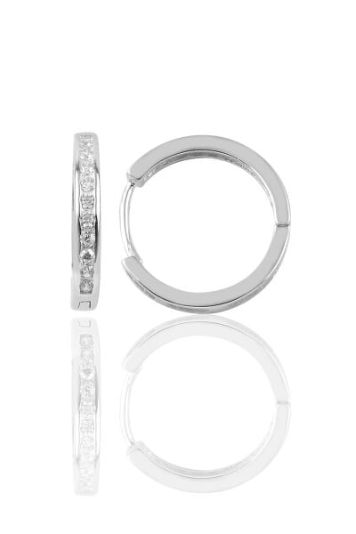 Gümüş zirkon taşlı halka küpe SGTL9188