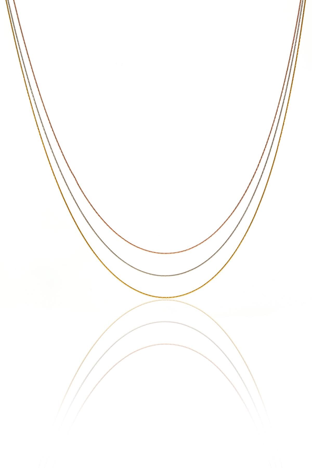 Gümüş İtalyan üç zincirli kolye SGTL10207