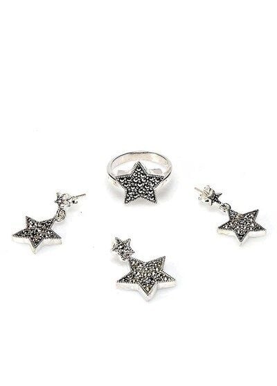 Markazit taşlı üçlü set set8423