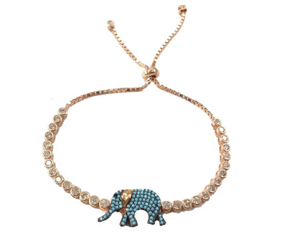turkuaz taşlı fil asansörlü bileklik SGTL2370