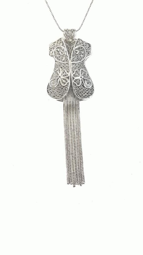 telkari püsküllü kaftan kolye SGTL2410