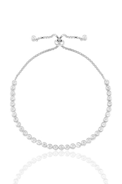 Gümüş rodyumlu zirkon taşlı asansörlü su yolu bileklik SGTL10682RODAJ