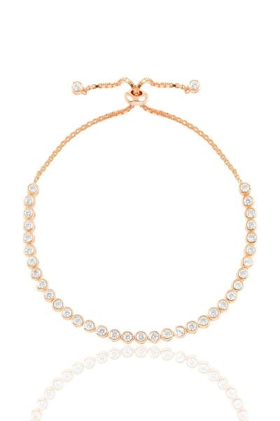 Gümüş rose zirkon taşlı asansörlü su yolu bileklik SGTL10682ROSE