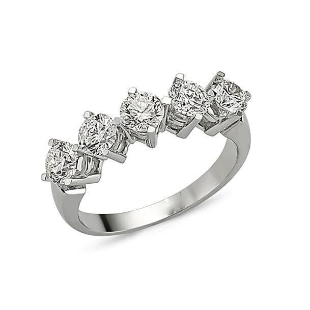 Gümüş Star kesim beş taşlı yüzük SGTL2852