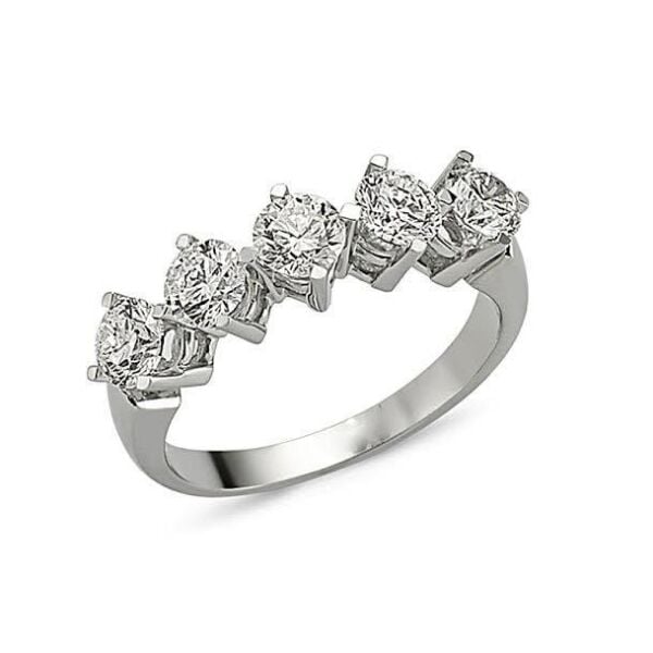 Gümüş Star kesim beş taşlı yüzük SGTL2852