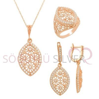 Modern tasarımlı rose üçlü set SGTL2358