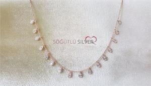 damlalı zirkon taşlı kolye SGTL2996