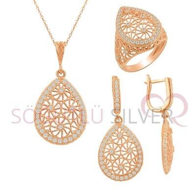 Modern tasarımlı rose üçlü set SGTL2359