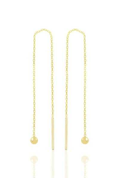 Gümüş altın yaldızlı toplu gümüş zincir küpe SGTL10685GOLD