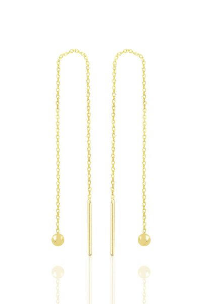 Gümüş altın yaldızlı toplu gümüş zincir küpe SGTL10685GOLD