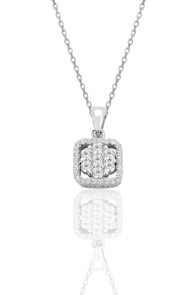 Gümüş rodyumlu zirkon taşlı pırlanta montür tasarım kare üçlü set SGTL12566RODAJ