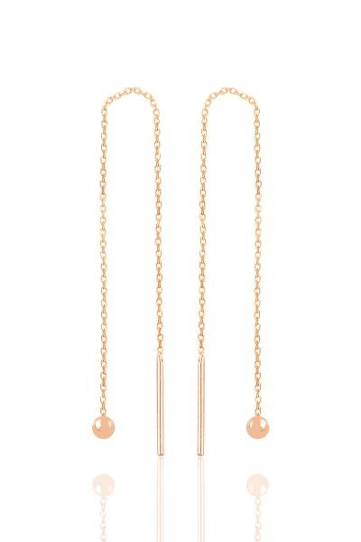 Gümüş rose toplu gümüş zincir küpe SGTL10685ROSE