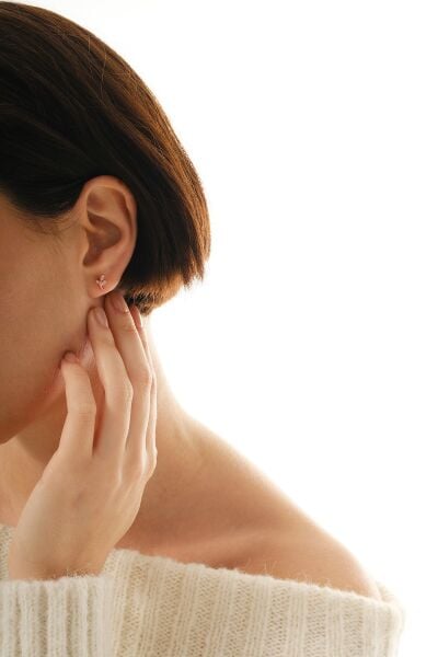 Gümüş rose zirkon taşlı yaprak küpe  SGTL12846ROSE