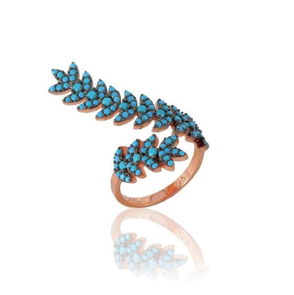 rose turkuaz taşlı ayarlamalı yüzük SGTL5339