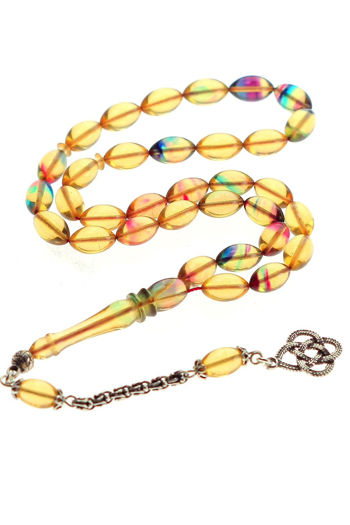 Gümüş püsküllü hareli arpa kesim ateş kehribar SGTL9689