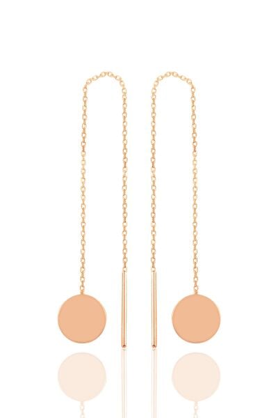 Gümüş rose pul gümüş zincir küpe SGTL10686ROSE