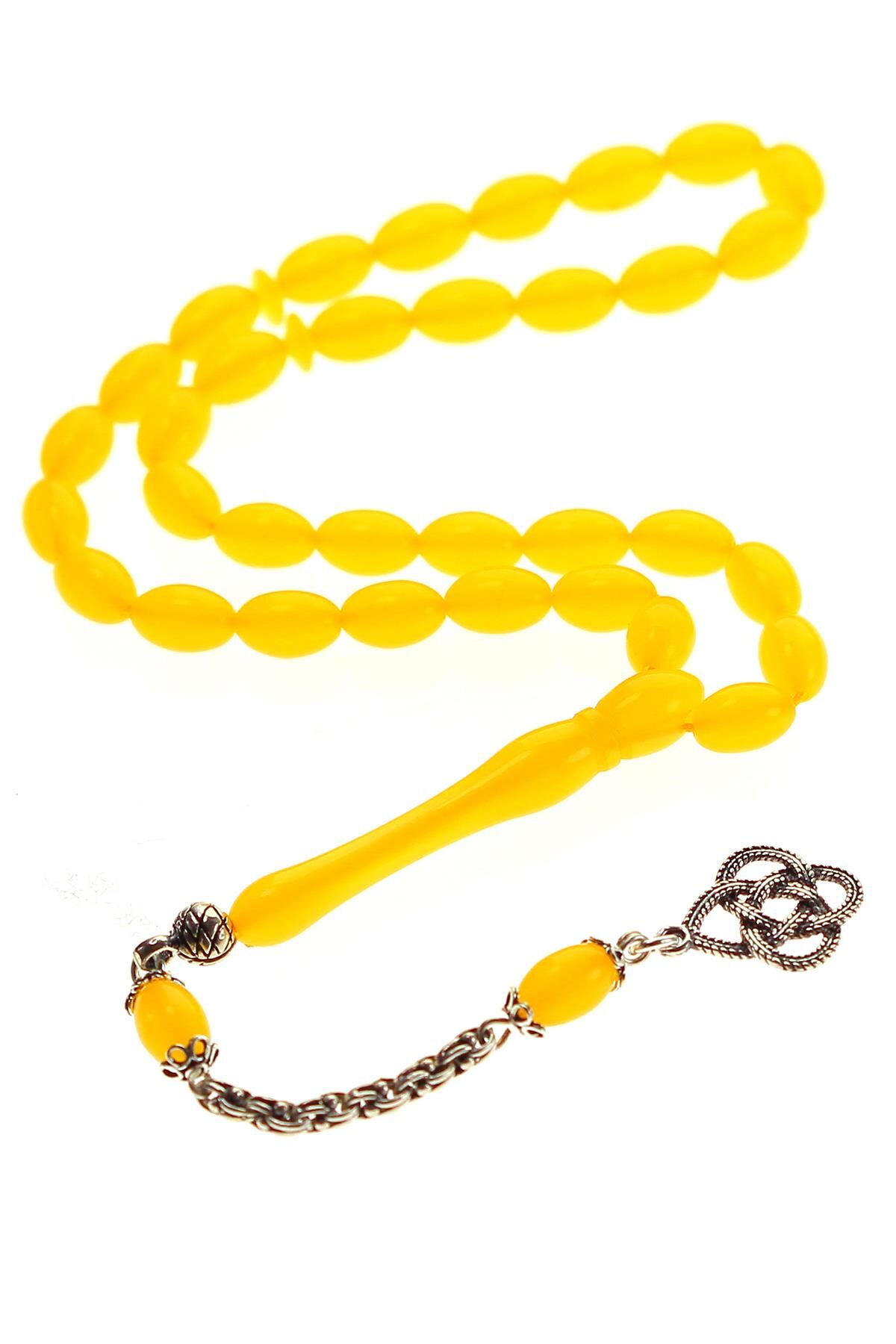 Gümüş püsküllü arpa kesim toz kehribar SGTL9694