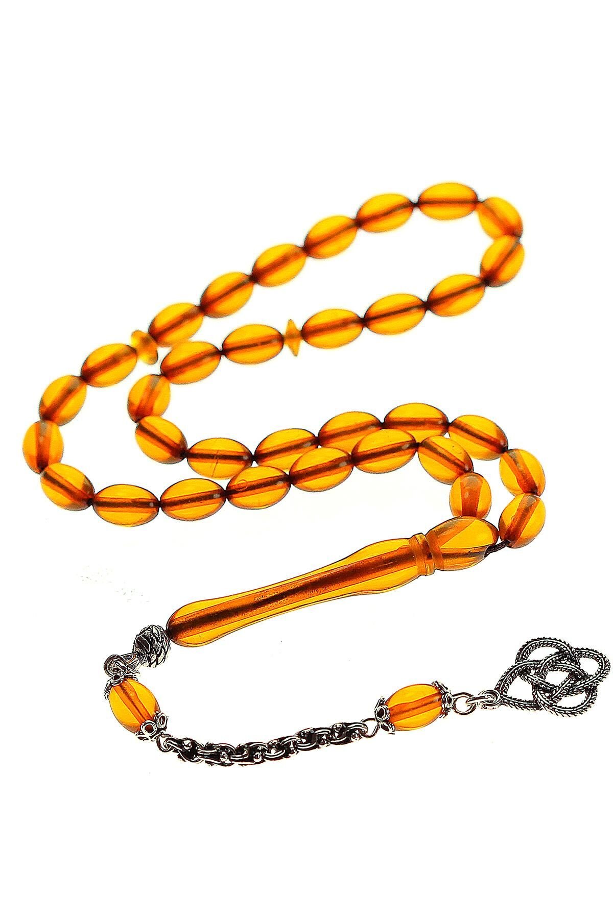 Gümüş püsküllü arpa kesim toz kehribar SGTL9695