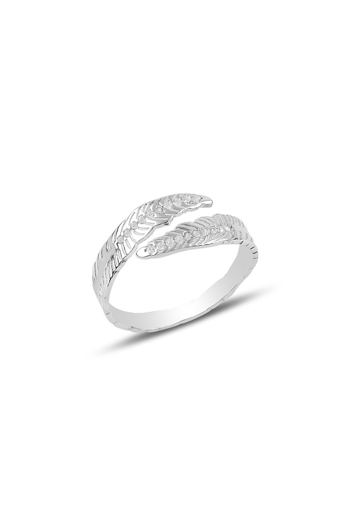 Gümüş ayarlamalı yaprak modeli yüzük SGTL9944RODAJ