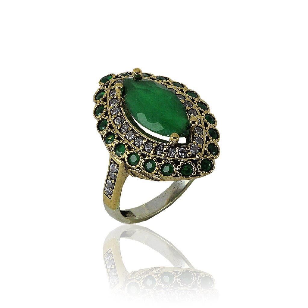 kök zümrüt taşlı otantik yüzük SGTL5359