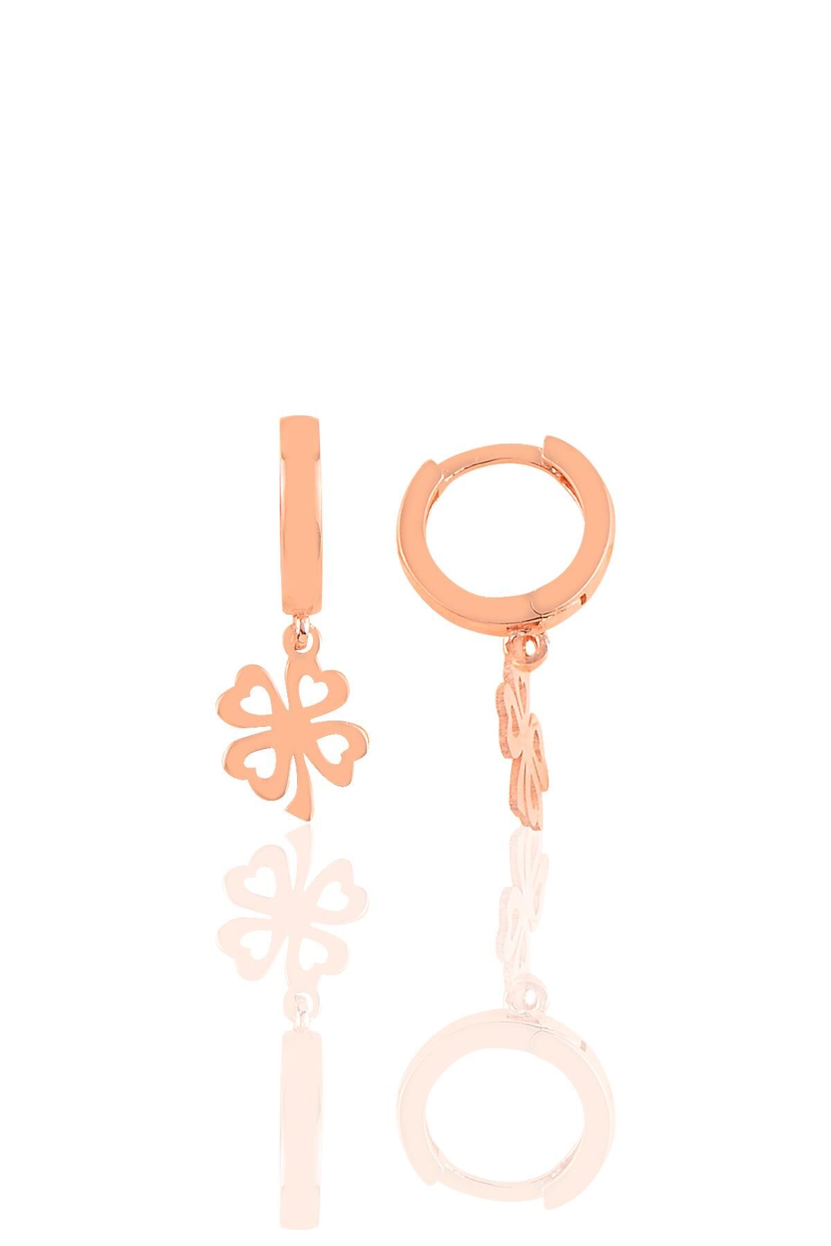 Gümüş desenli yonca  küpe