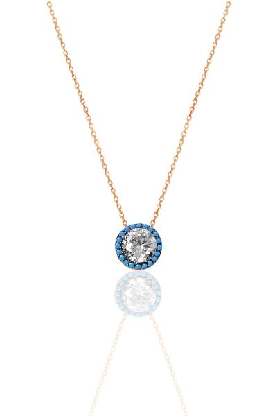 Gümüş turkuaz taşlı elmas montürlü set SGTL8769