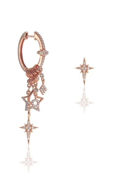 Gümüş kutup yıldızı modeli şans küpe SGTL9485