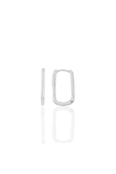 Gümüş rodyumlu  17 mm sade U modeli küpe SGTL10934RODAJ