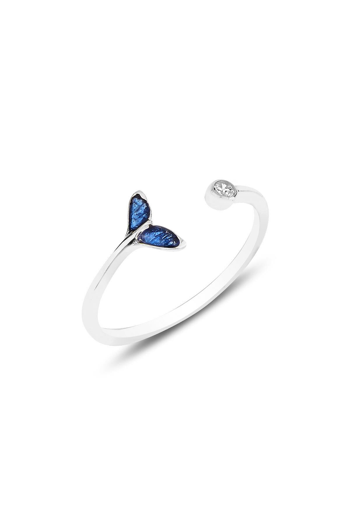 Gümüş rodyumlu zirkon taşlı mineli ayarlamalı yüzük SGTL12177RODAJ