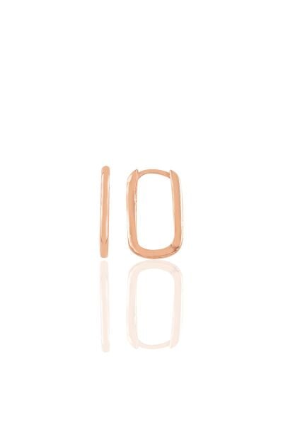 Gümüş rose  17 mm sade U modeli küpe SGTL10934ROSE