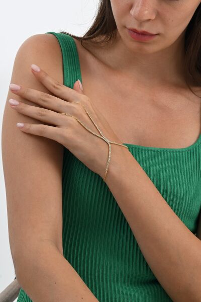 Gümüş altın yaldızlı zirkon taşlı su yolu modeli şahmeran SGTL13038GOLD